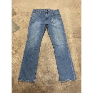 Carhartt‎ Jeans Mens 36x34 Blue Relaxed Straight Stretch Distressed Rugged Flex